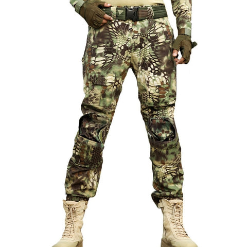 Tactical Pants Cargo Pants Men Military Knee Pad SWAT Army Airsoft Camouflage Clothes Hunter Field Work Combat Trouser Woodland