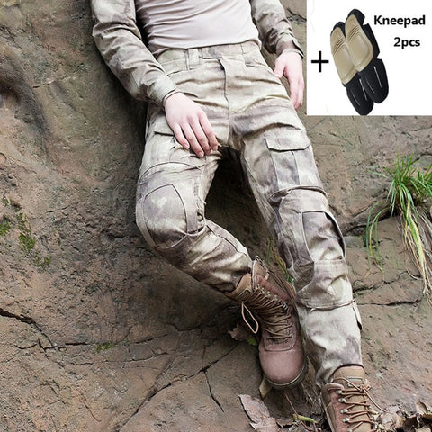 Tactical Pants Cargo Pants Men Military Knee Pad SWAT Army Airsoft Camouflage Clothes Hunter Field Work Combat Trouser Woodland