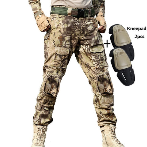 Tactical Pants Cargo Pants Men Military Knee Pad SWAT Army Airsoft Camouflage Clothes Hunter Field Work Combat Trouser Woodland