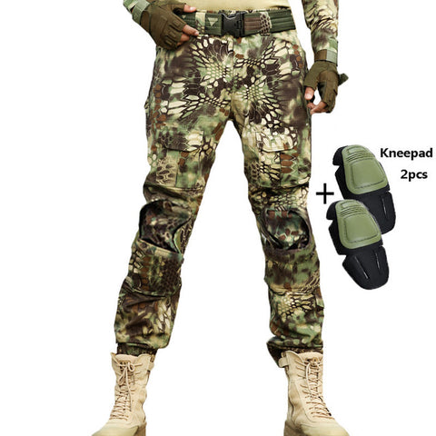 Tactical Pants Cargo Pants Men Military Knee Pad SWAT Army Airsoft Camouflage Clothes Hunter Field Work Combat Trouser Woodland